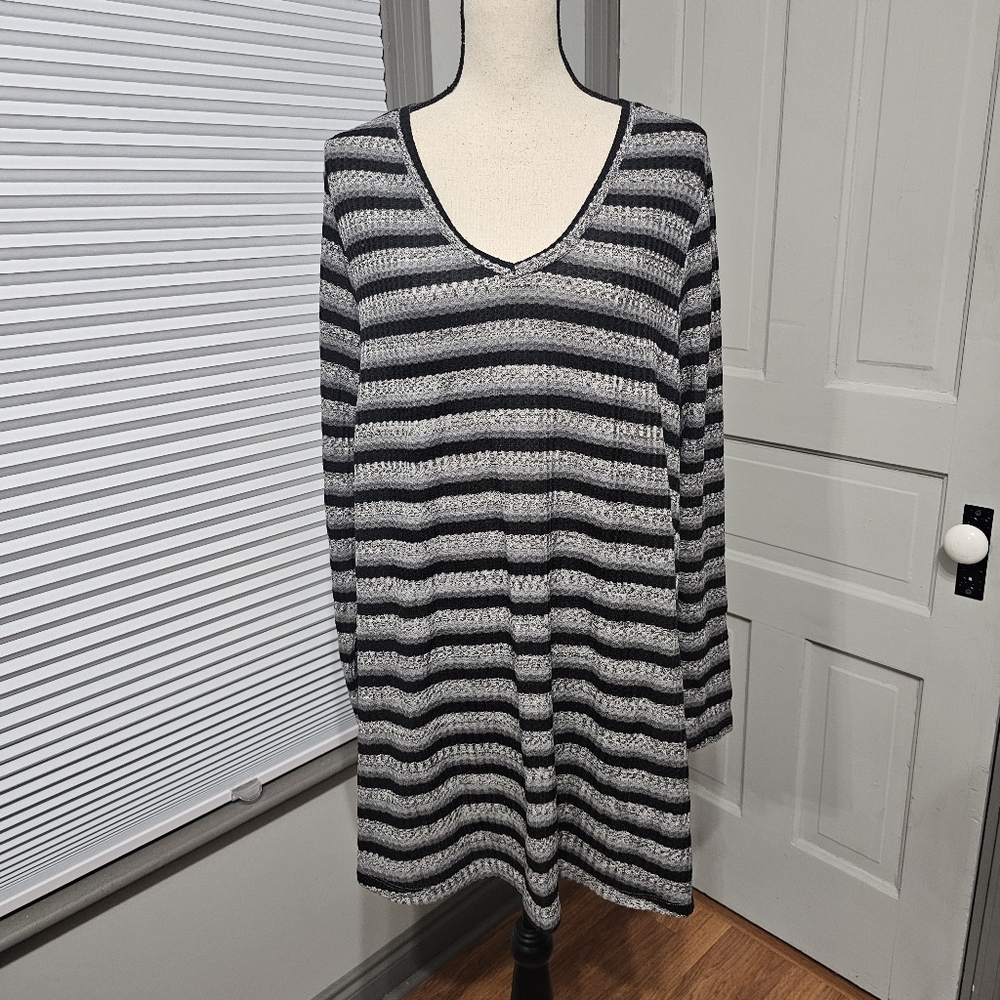 Lane Bryant Swing Crew-Neck Stripe Top